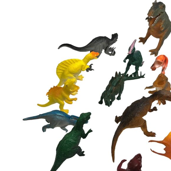 Dinosaur Figure Toy Mix Lot Of 16 Hard Plastic PVC 3”-5” Jurassic Play Dinosaurs - Picture 7 of 10